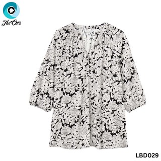 The Ori Women Long Sleeve Top LBD029 Green Spot (Medium-48)