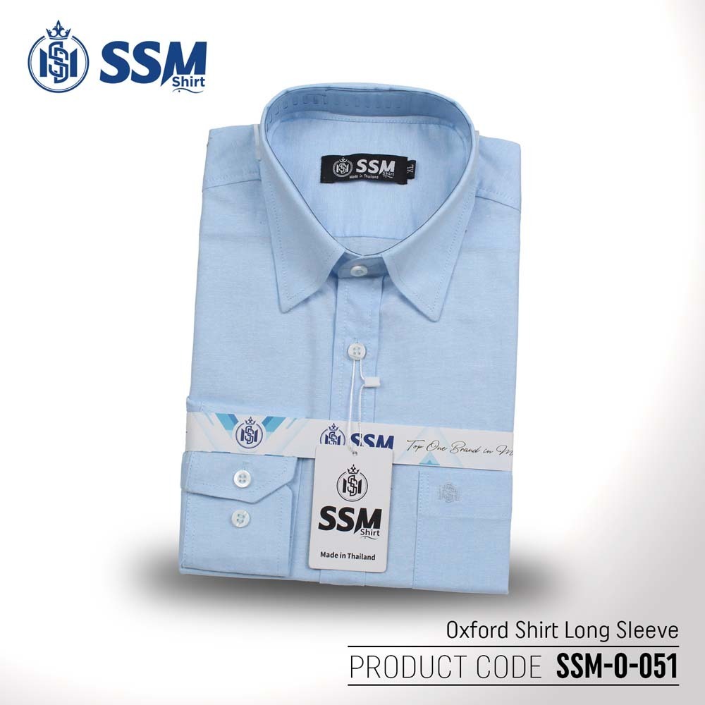 Oxford Shirt Long Sleeve SSM-O-P-L-051 (Light Sky Blue) Extra Large