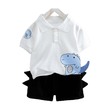 Toddler Boy Casual Dinosaur Print Polo Shirt & Spike Design Shorts Set 2PCS 20340436