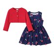 Toddler Girl Sweet Cherry Fruit Pattern Button Design Dress 2PCS 20724245