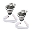 Jaramy Single Kitchen Sink Strainer With Drain Pipe - 2 Sets Pack