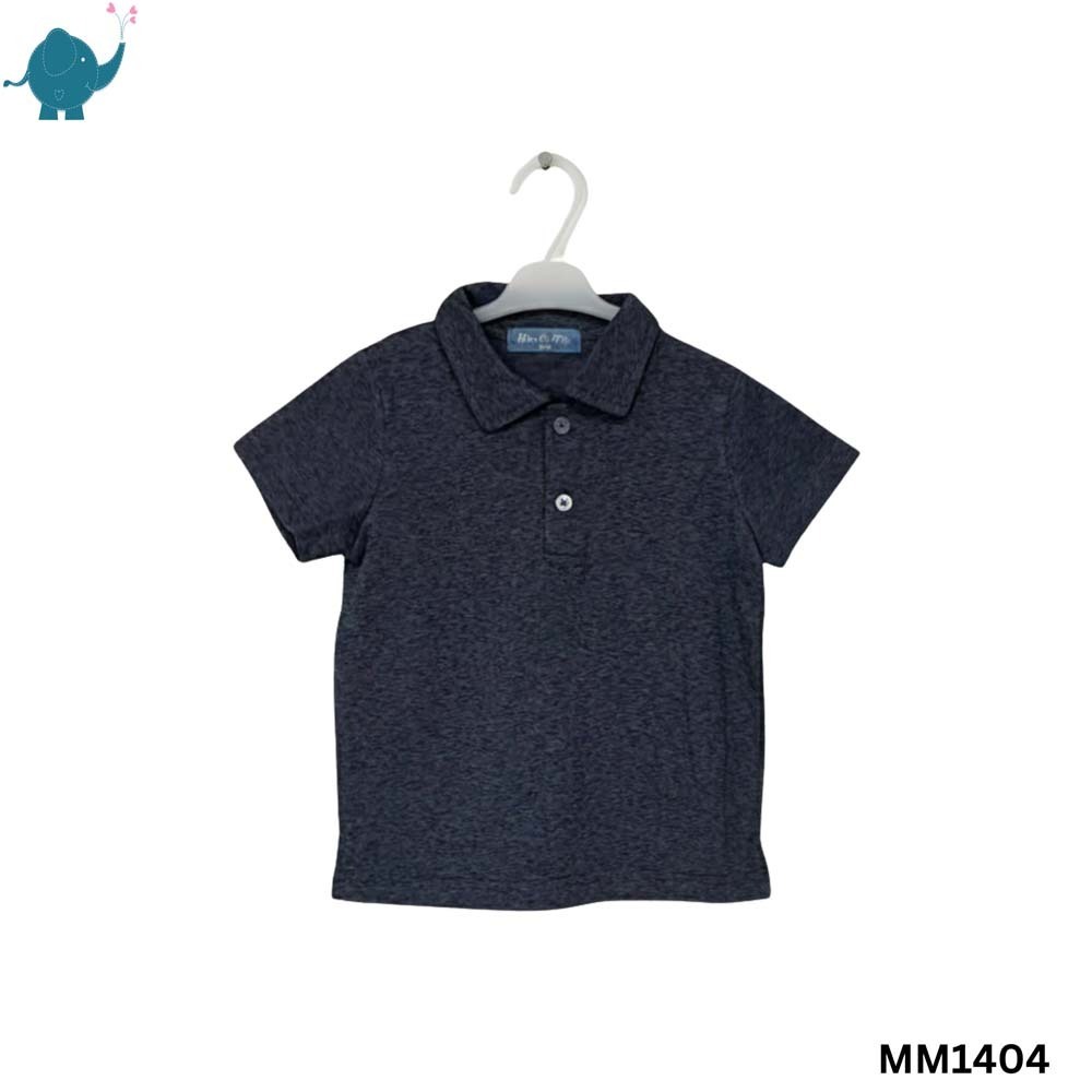 Max & Mia Kid Boy Polo Shirt MM1404 Black Striped 2XL (7/8Years)