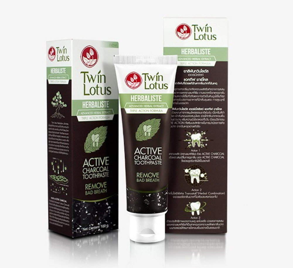 Twin Lotus Toothpaste Active Charcoal 100G