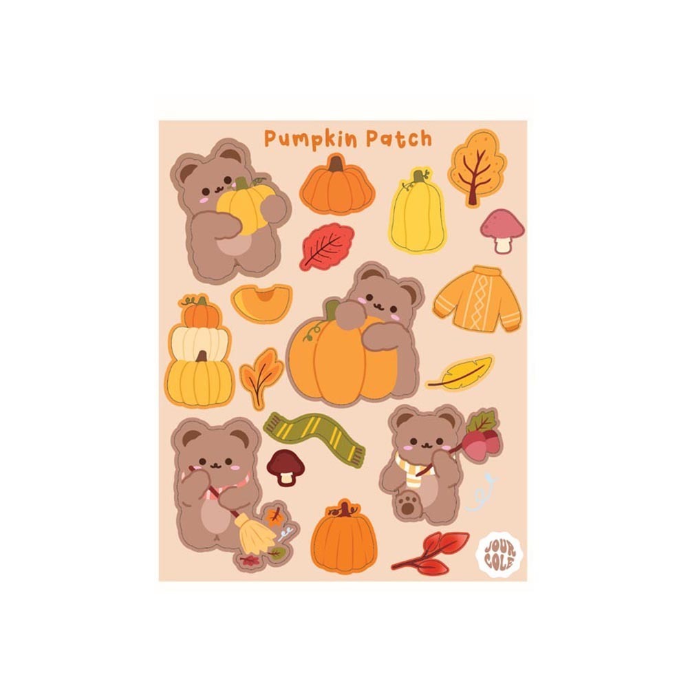 Jourcole  Pumpkin Patch Sticker 1 Sheet  4x5inches JC0006