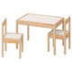 Ikea Lätt Children's Table With 2 Chairs, White/Pine Wood 101.784.13