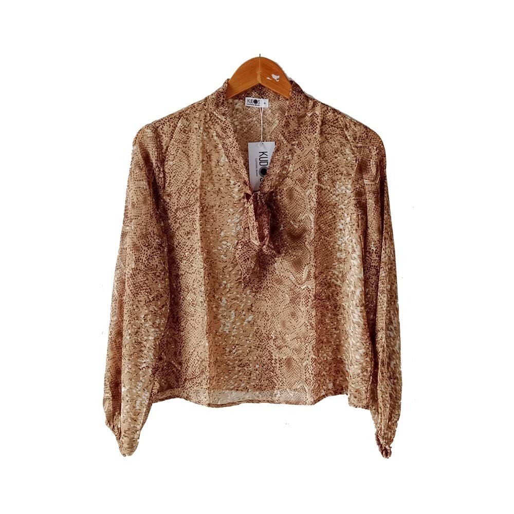 Kudos Chiffon Woman Blouse B-008 Brown Large