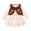 Baby Girl Vintage Style Vest And Broken Flower Pattern Dress Set 2PCS 20755012