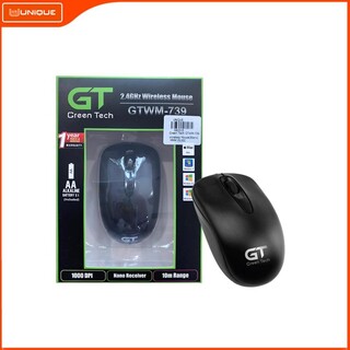 GTWM-739 Wireless Mouse L102 X W60 X H39MM (White+Light Green) 082016