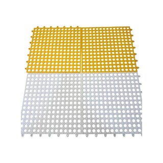 Bathroom Floor Mats New (1Pack x 4PCS) KPTBPC00058 (White+Yellow)