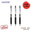 Faster Cx719 Gel Ink Pen-Black Ink (Pack/3Pcs)