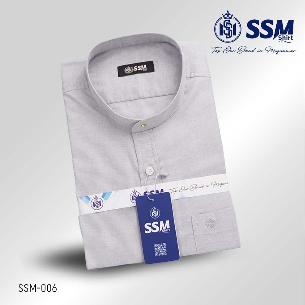 Madarin Collar Shirt Short Sleeve 2XL (Light Gray) SSM-O-P-S-006