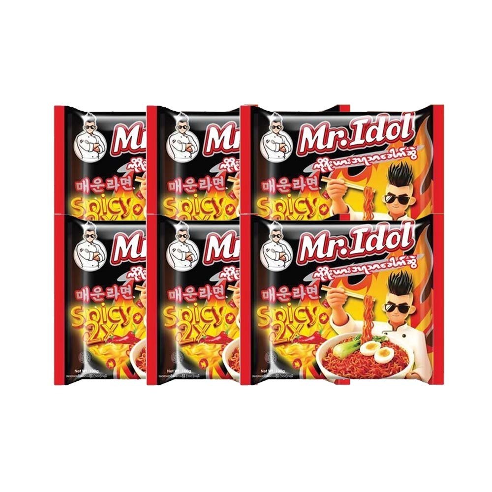 Mr.Idol Noodles Spicy 2X (6PCS x 100G)