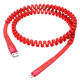 NEW U78 Cotton Treasure Elastic Charging Data Cable For Lightning/Red
