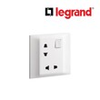 Legrand LG-1G 2X2P EURO/US SWTD SOCKET WH (617690) Switch and Socket (LG-16-617690)