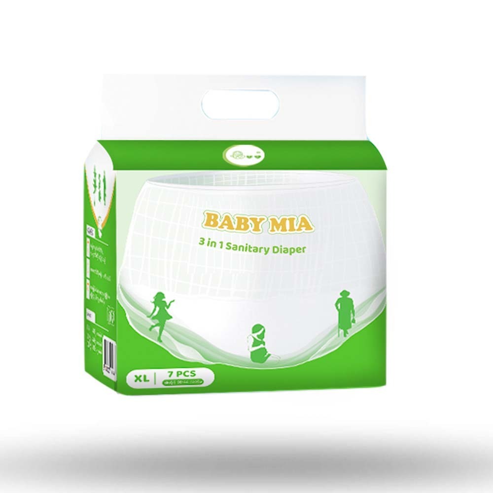 Baby Mia 3 in 1 Sanitary Diaper (XL-7PCS)
