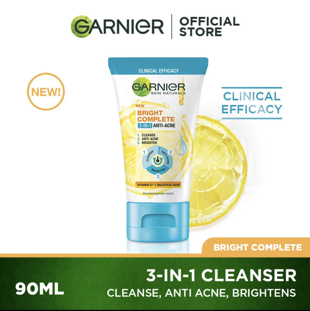 Garnier Bright Complete Anti Acne Cleanser 90ML