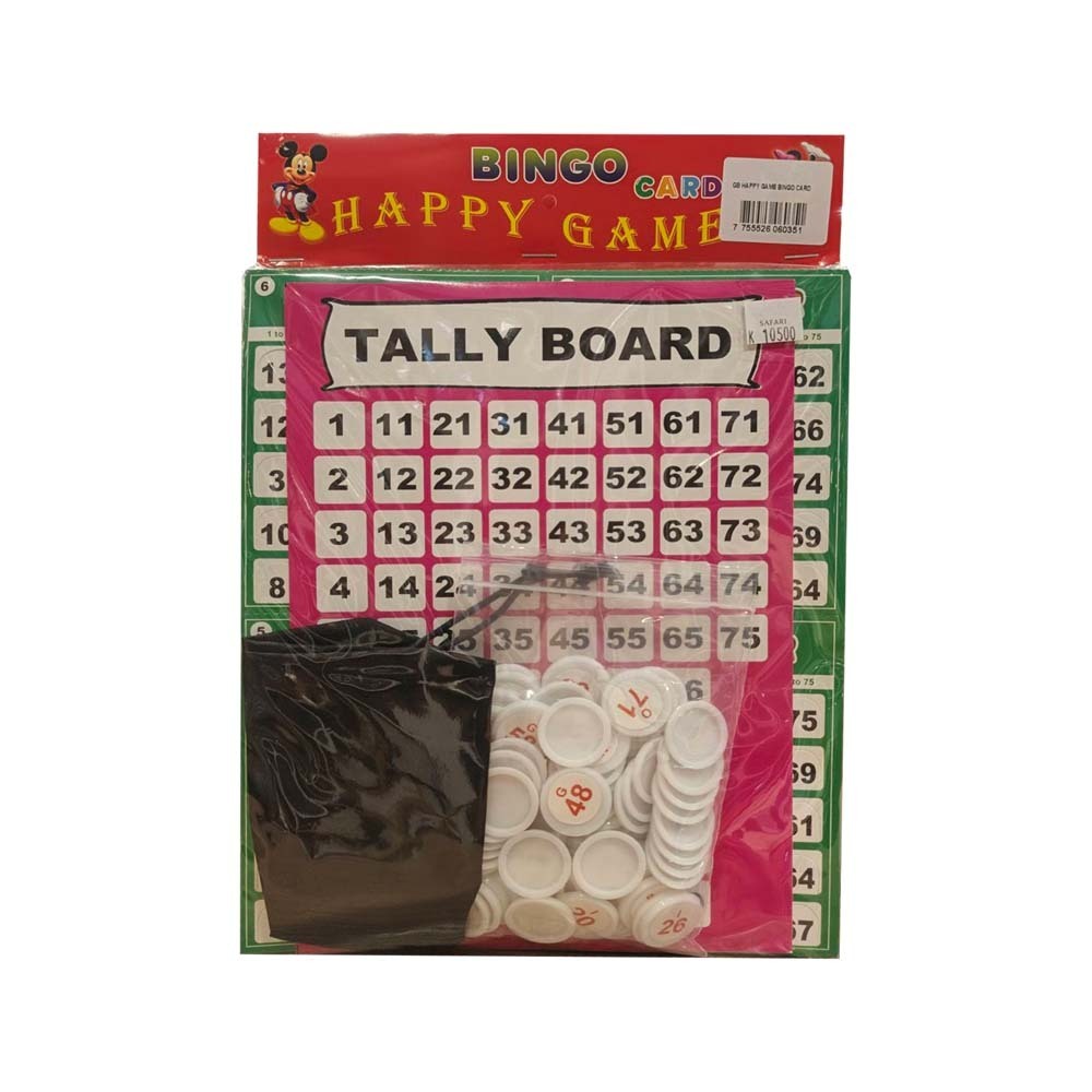 GB Happy Game Bingo Card