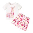 Toddler Girl Floral Zebra Print Short-Sleeve Tee And Shorts Set 2PCS 20655757