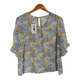 Kudos Floral Chiffon Blouse Baby Blue B-003-BB Large