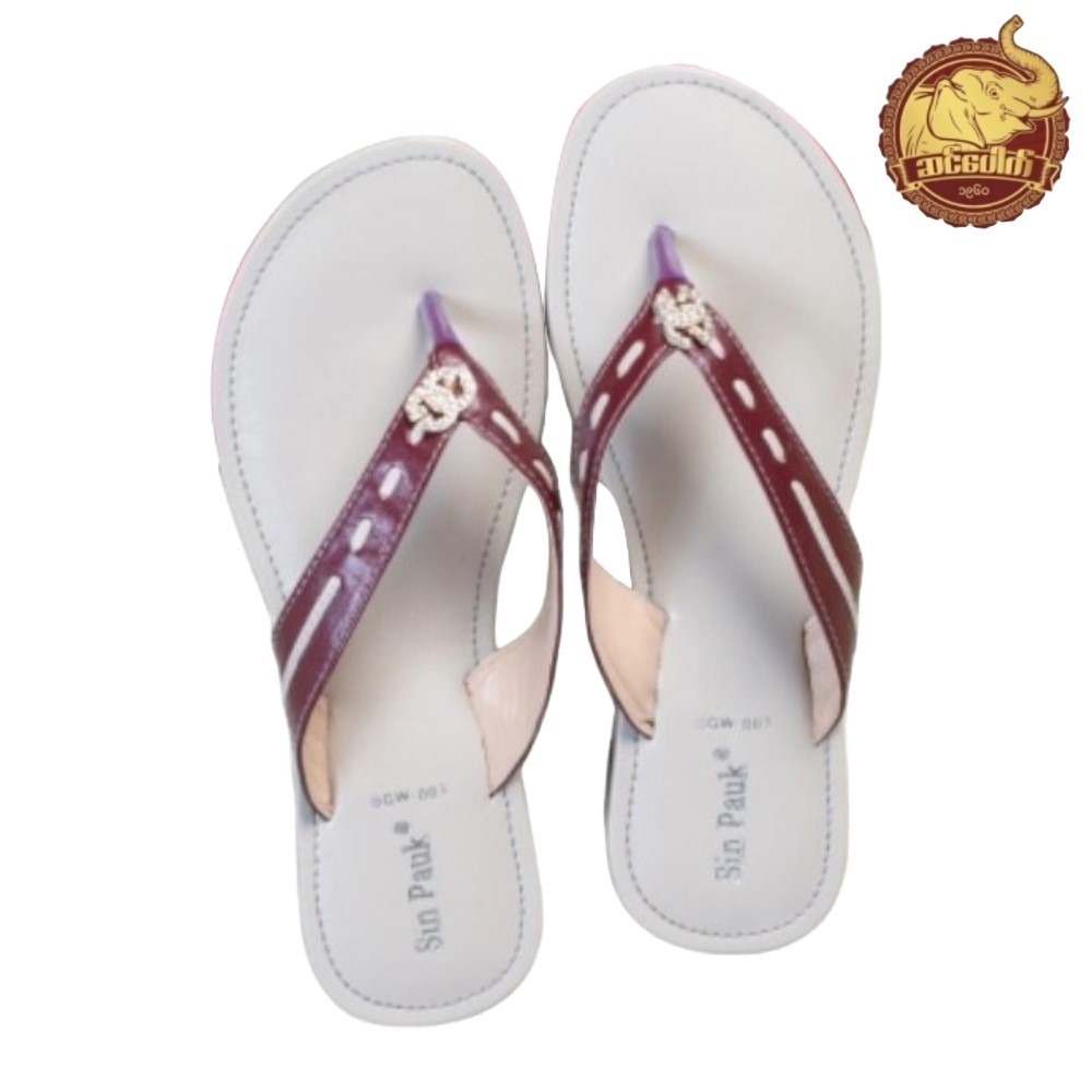 Sin Pauk Women Leather Slipper (Design-2,No-38) BGW-003