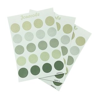 Jourcole  Circles and Dots Sticker One Sheet Journaling Deco Sticker  3.5x5inches JC0021 Matcha