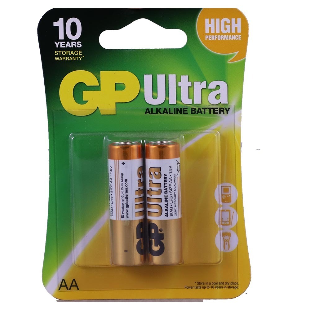 GP Ultra Alkaline Battery AA Size 2PCS GP15AU-2U2