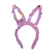 Uncle Gyi LED Light-Up Plush Rabbit Ears Headband Pink 10PCS