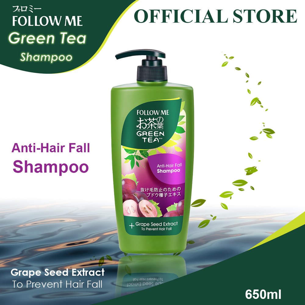 Follow Me Green Tea Anti-Hair Fall Shampoo 650ML (Grape Seed Extract)
