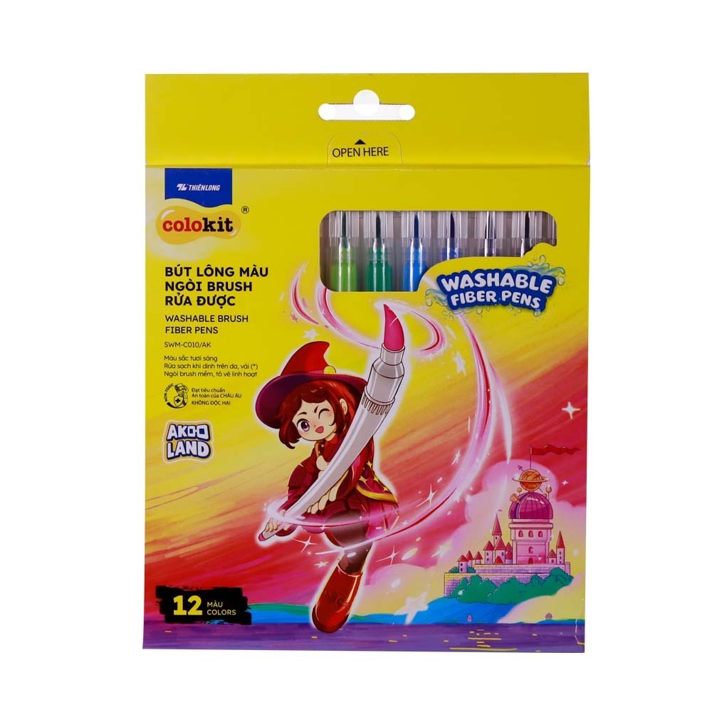Colokit Washable Fiber Pens 12PCS SWM-C010