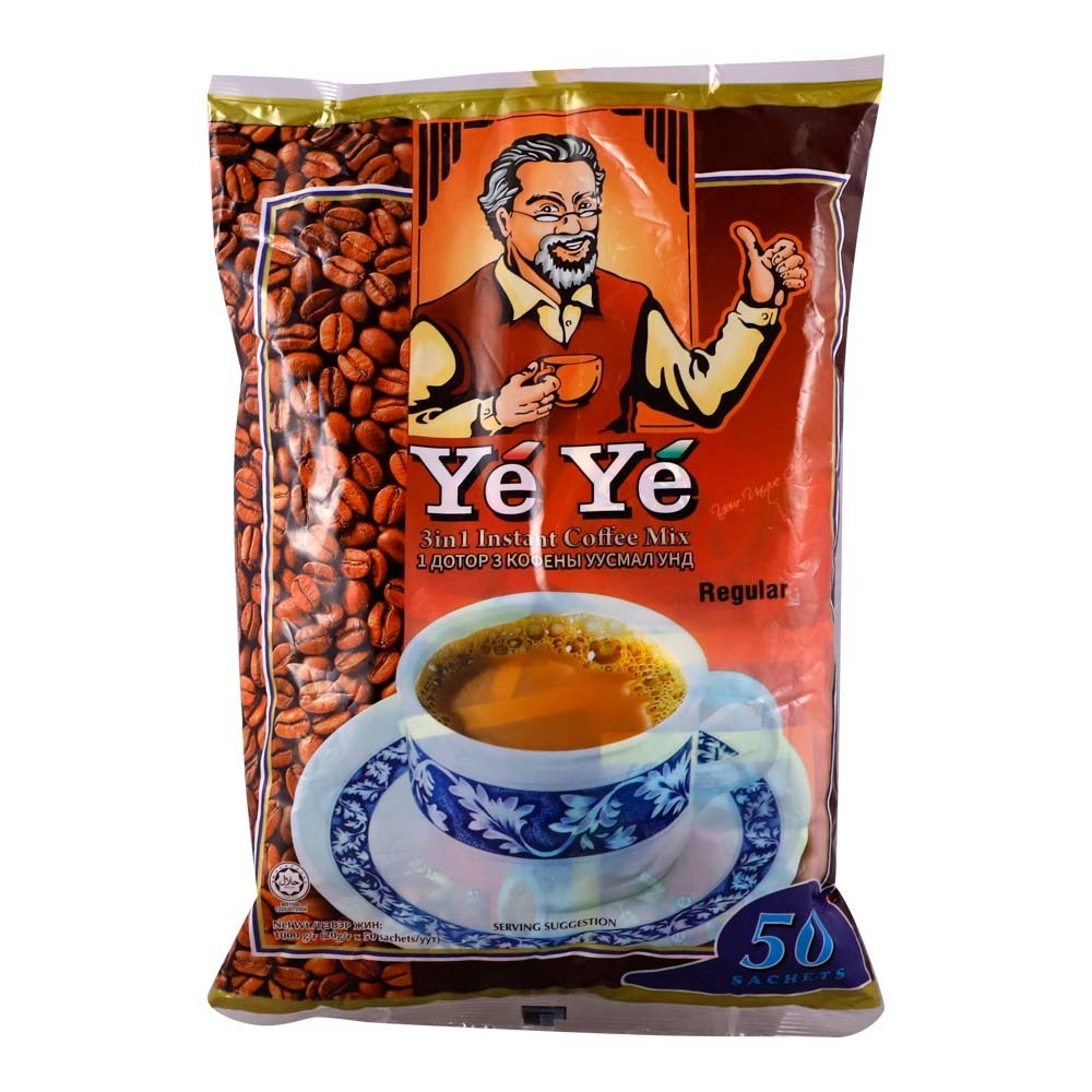 Ye Ye Regular 3 in 1 Instant Coffee Mix 50Sachets 