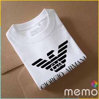 memo ygn GIORGIO ARMANI unisex Printing T-shirt DTF Quality sticker Printing-White (Small)