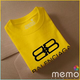 memo ygn Balenciaga unisex Printing T-shirt DTF Quality sticker Printing-White (Medium)