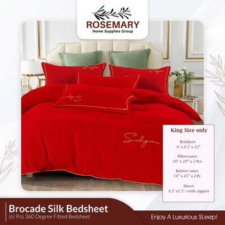 Rosemary Brocade Bedsheet Set with Blanket RM-RM-CLM-6PCS (BR-08)