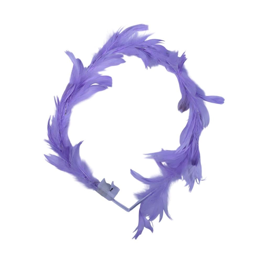 Uncle Gyi LED Glowing Feather Crown Headband Purple 10PCS