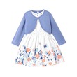 Kid Girl Solid Cardigan And Floral Print Tank Dress Set 2PCS 20667568