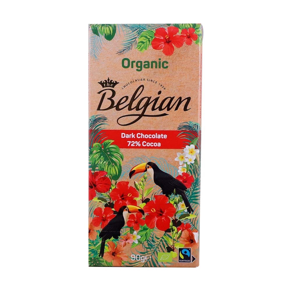 Belgian Organic Dark Chocolate 72% Cocoa 90G