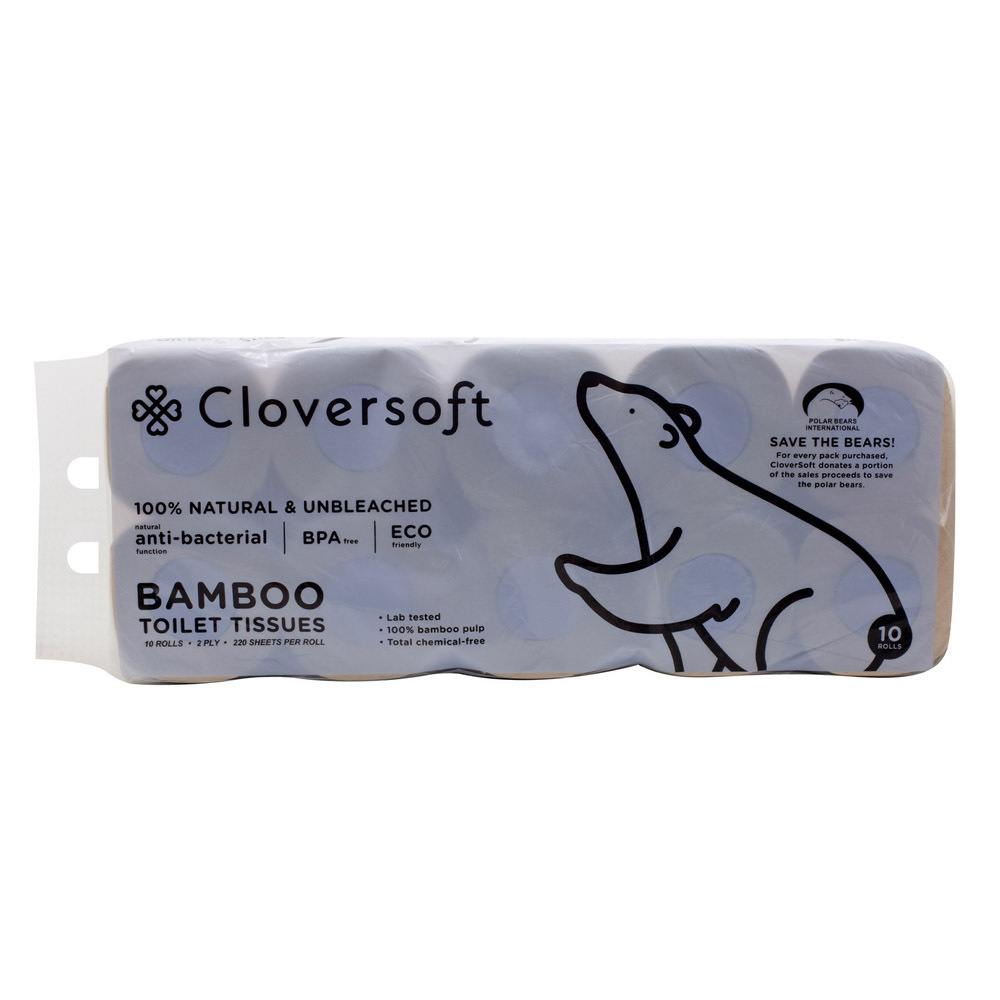 Plant-Based Unbleached Bamboo Toilet Tissues 2 Ply (10 x 220 Sheet)