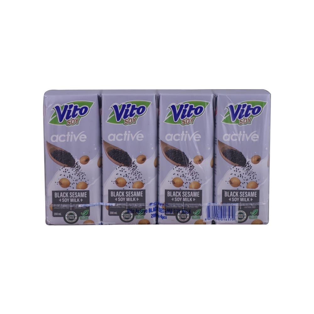 Vito Active Black Sesame Soy Milk 200MLx4PCS