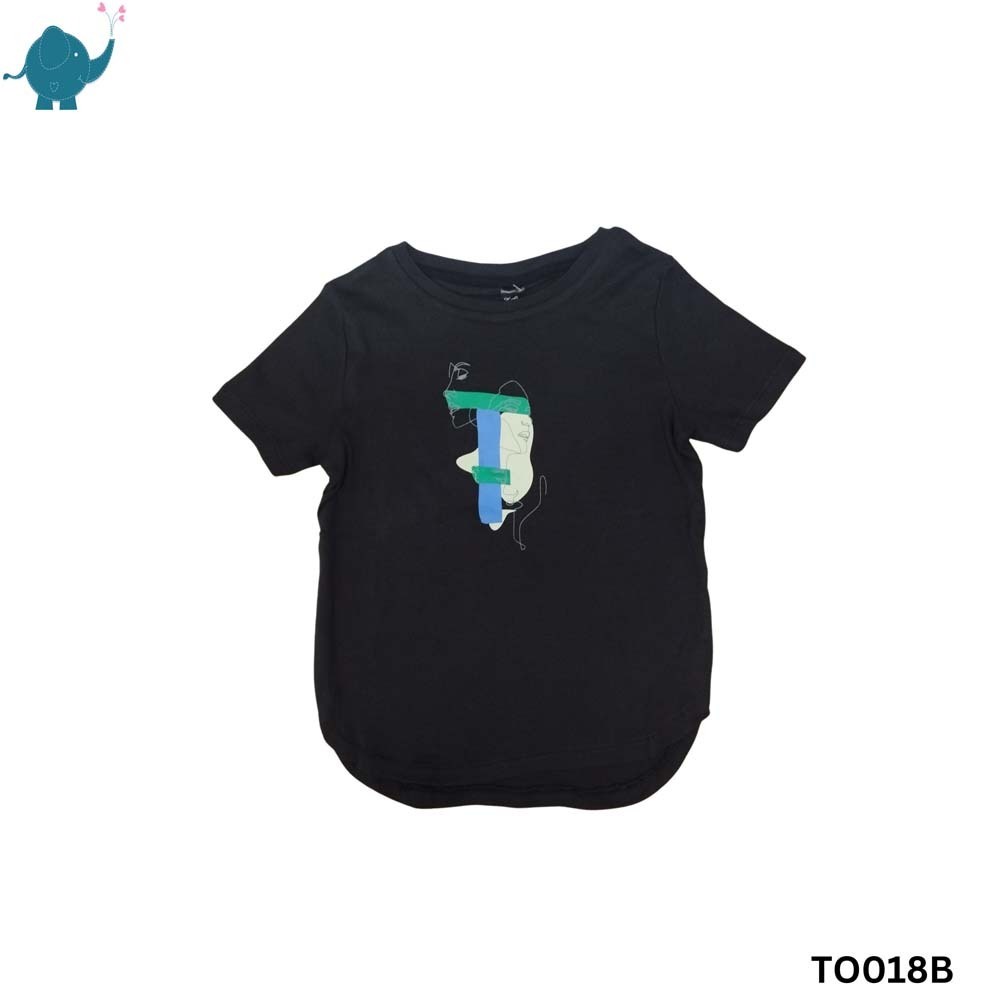 Max & Mia Unisex Printed T-Shirt TO018B Black (9-10 Years)