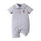 Baby Boy Bear Embroidered Polo Collar Button Up Short-Sleeve Jumpsuit (9-12 Months) 20379076
