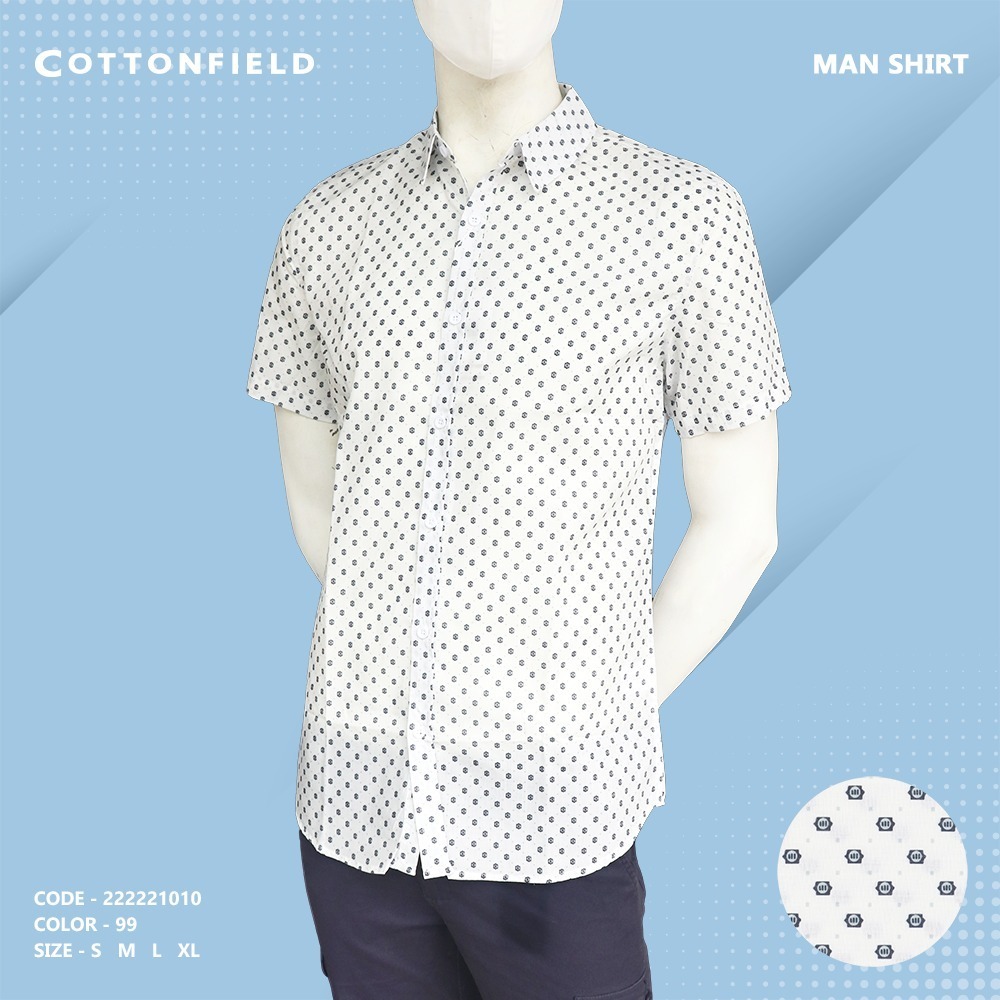 Cottonfield Men Short Sleeve Printed Shirt C99 (Medium)