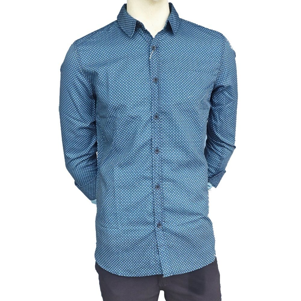 Cottonfield Men Long Sleeve Print Shirt C15 (Small)