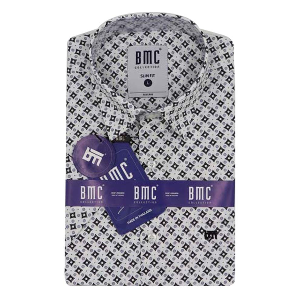 BMC Slimfit Shirts Short Sleeve 2310061 White Large