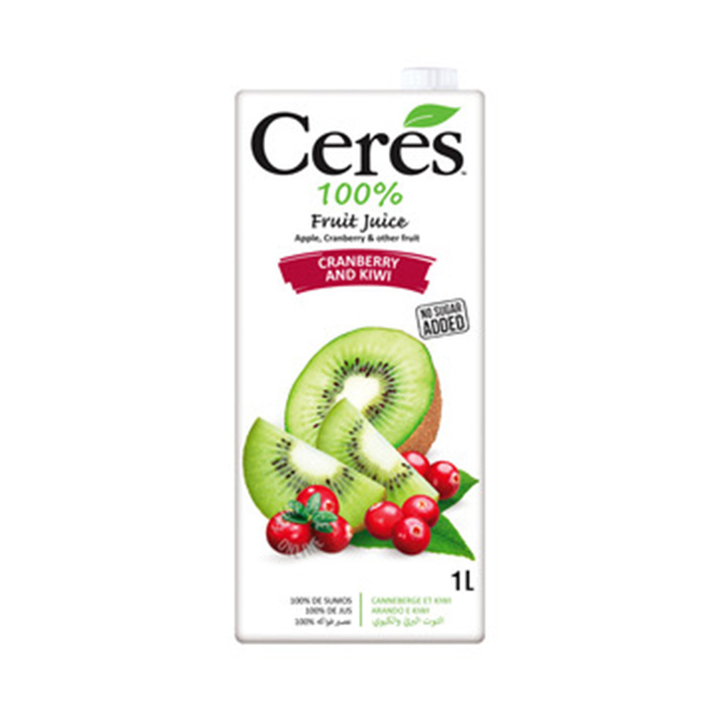 Ceres 100% Fruit Juice Cranberry&Kiwi 1LTR