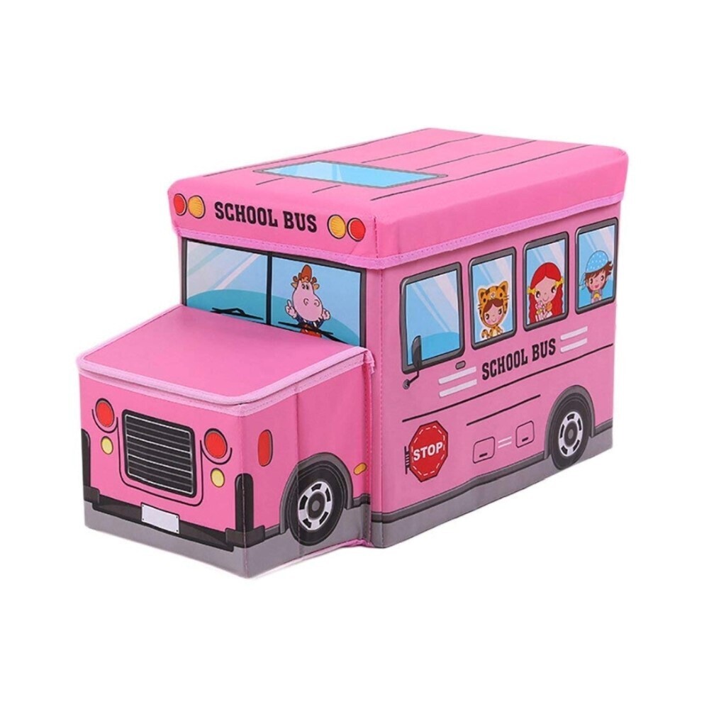 Baby Cele Foldable Bus Toy Box (Big) Pink