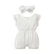 Baby Girl 95% Cotton LaFlutter-Sleeve Romper With Headband Set 2PCS 19091421