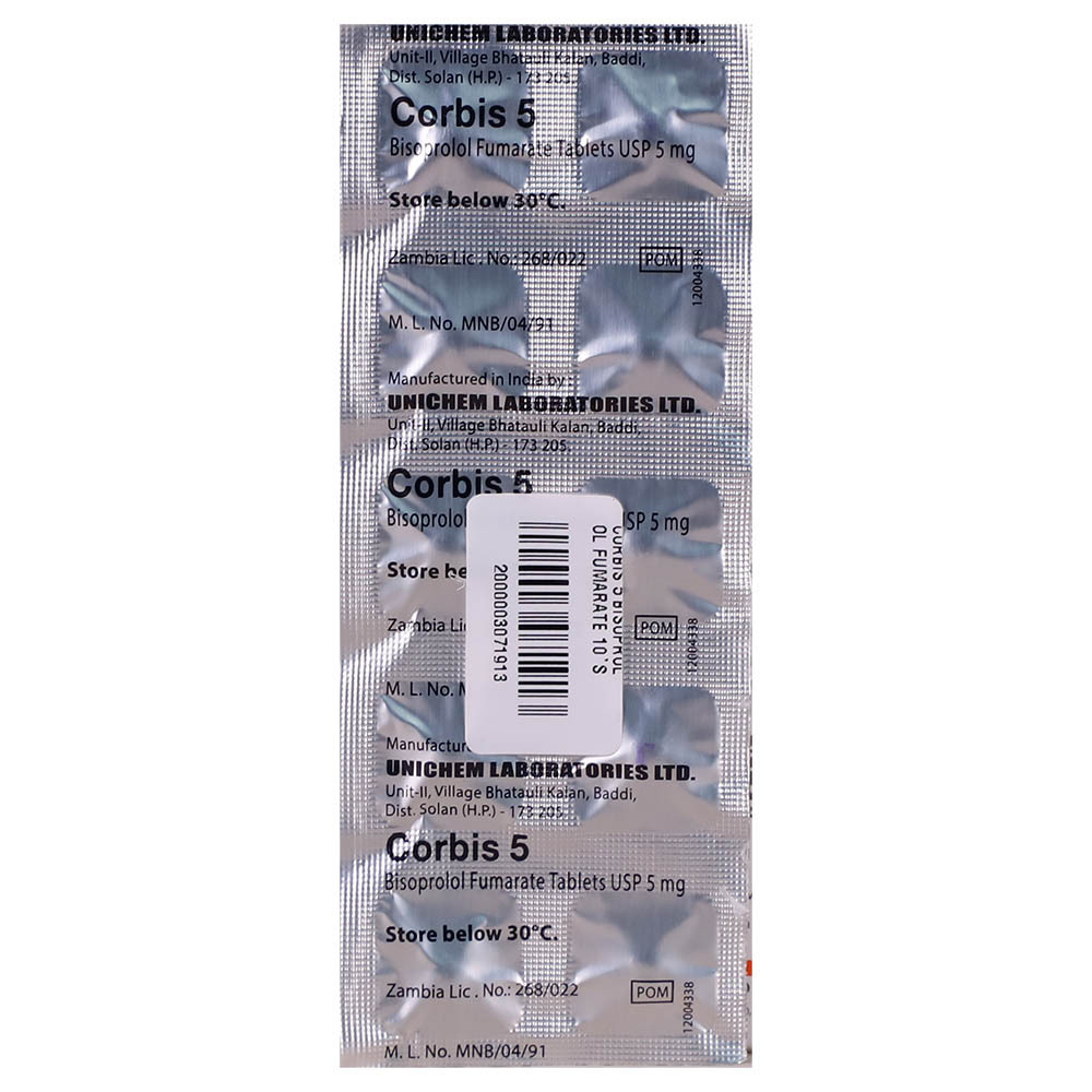 Corbis 5 Bisoprolol Fumarate 10Tablets