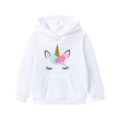 Kid Girls Fleece Inside Childlike Unicorn Animal Pattern Hooded Sweatshirt 20762877