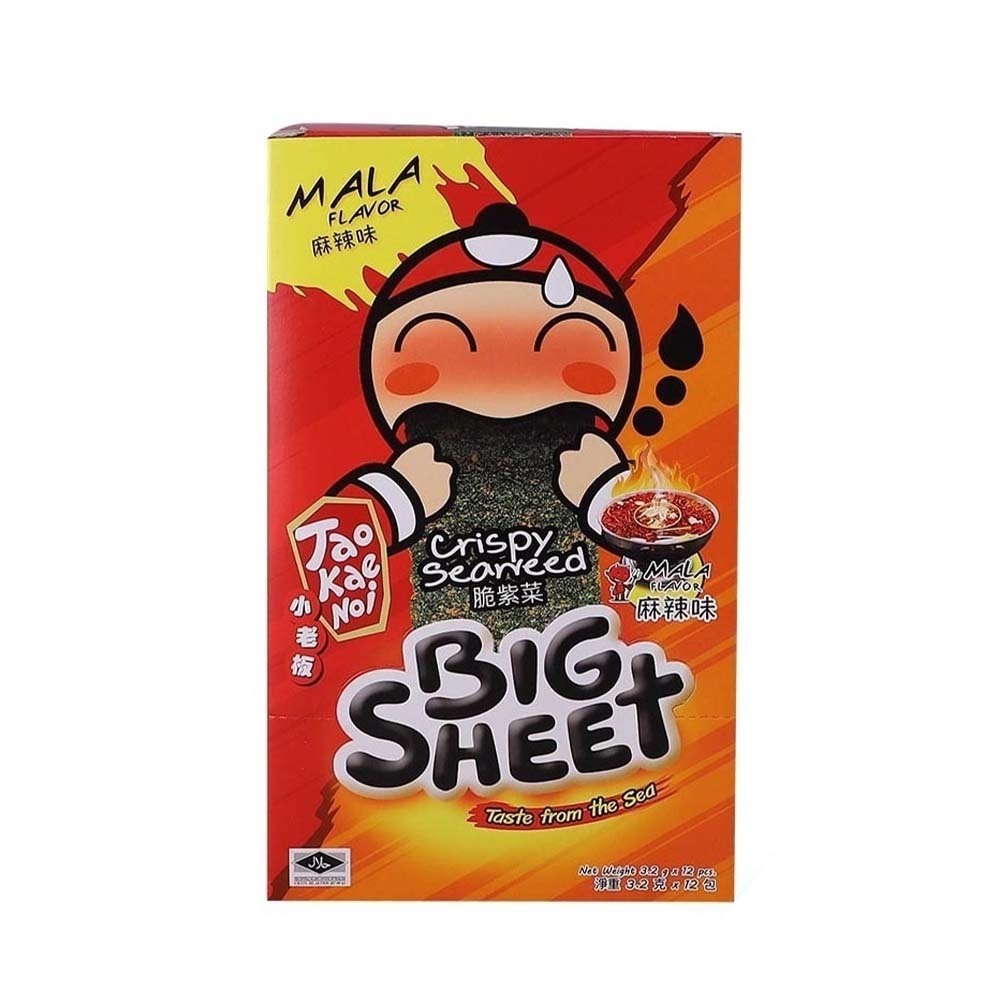 Tao Kae Noi Big Sheet Seaweed Mala 3.2Gx12