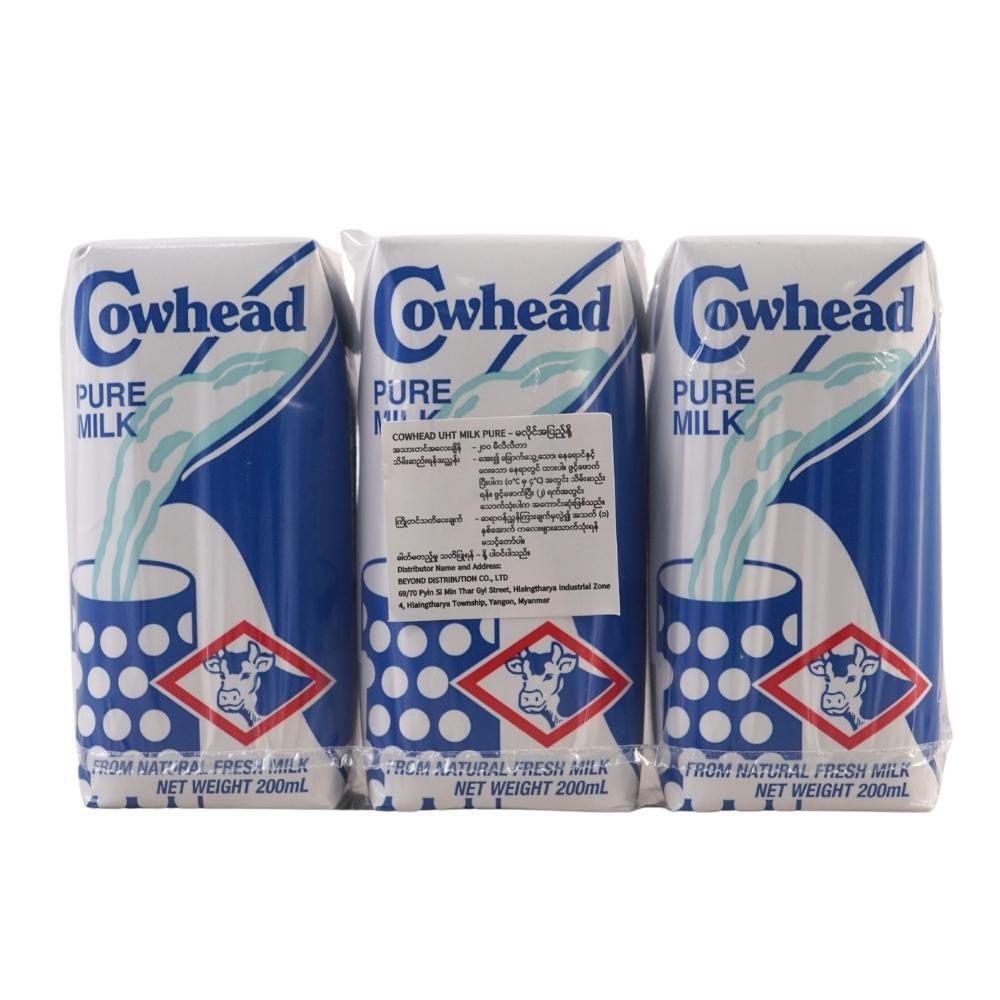 Cowhead Uht Milk Plain 200MLx3PCS